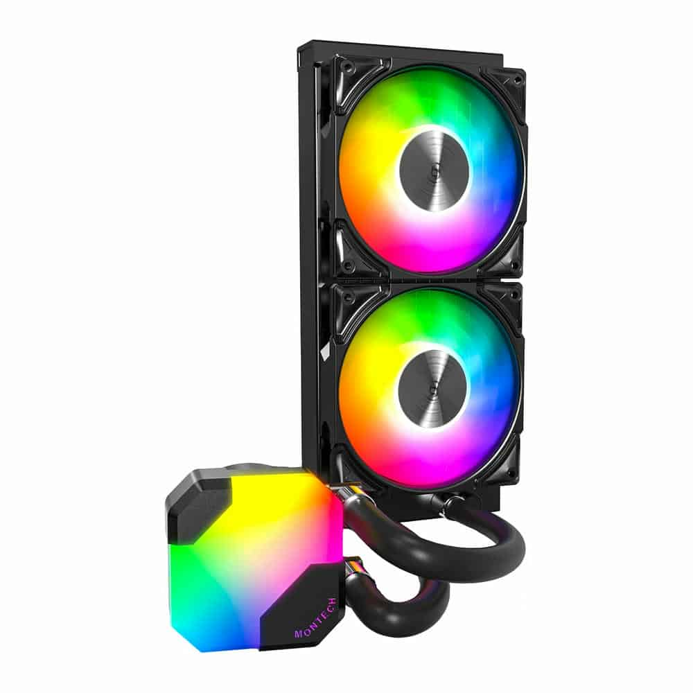 (image for) Montech HyperFlow ARGB 240 All In One Slim 240mm Black Intel/AMD CPU Water Cooler